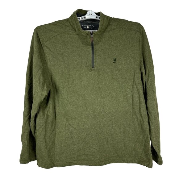 G.H. Bass & Co. Men's Olive Green 1/4 Zip Pullover Sweater XXL Cotton/Polyester - Picture 1 of 5